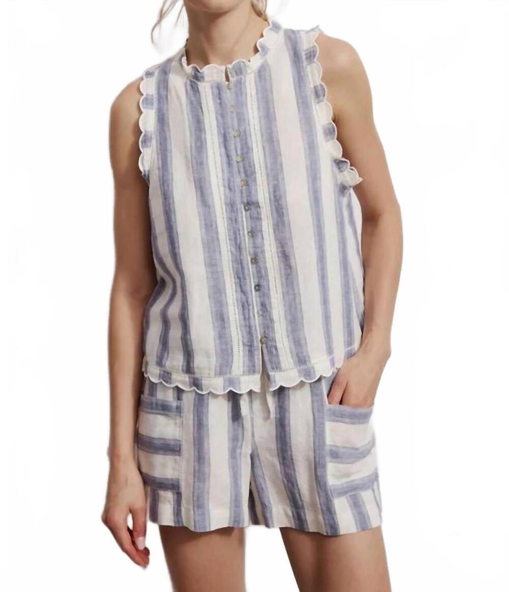 NEW MELISSA NEPTON layana stripe top in blue